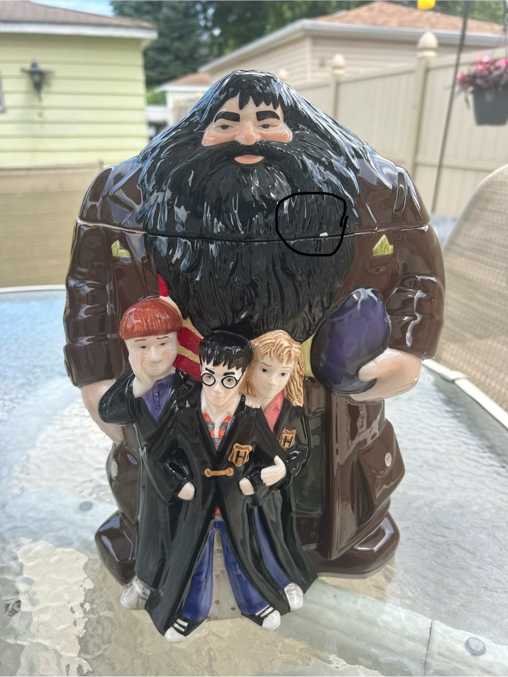 Vintage Enesco Harry Potter Hagrid Large Ceramic Cookie Jar 2001 READ